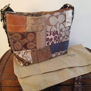 Patchwork animal print COACH purse